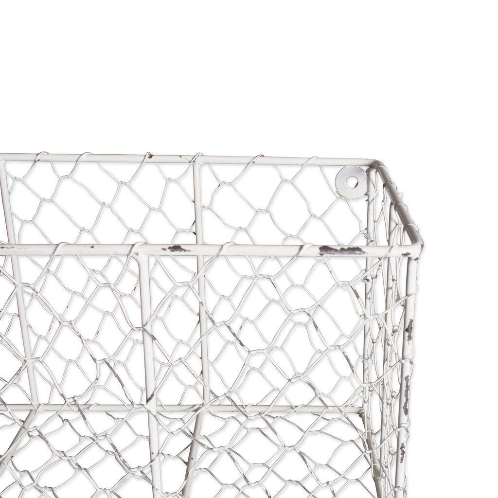 DII Wall Mount Chicken Wire BasketSet of 2 Antique White S/M