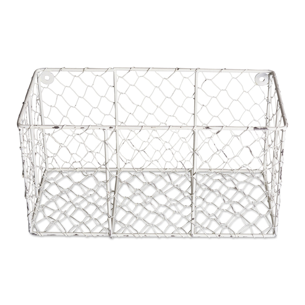 DII Wall Mount Chicken Wire BasketSet of 2 Small Antique White