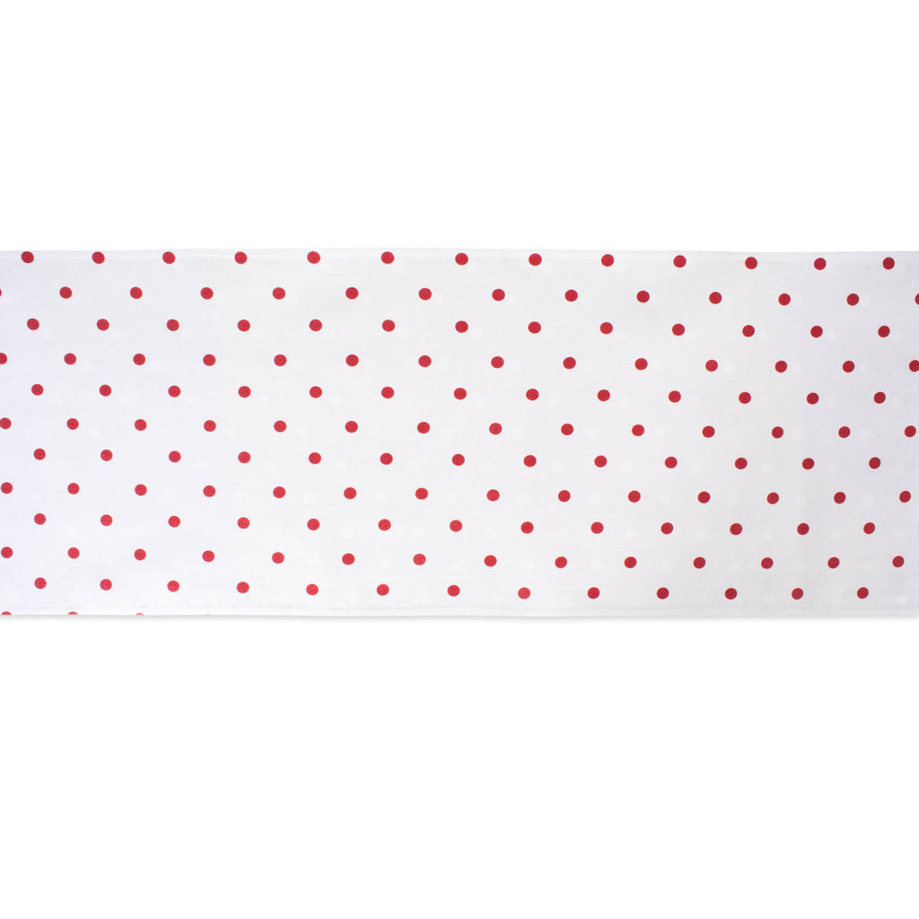 DII Reversible Polka Dot Table Runner 90 White/Red