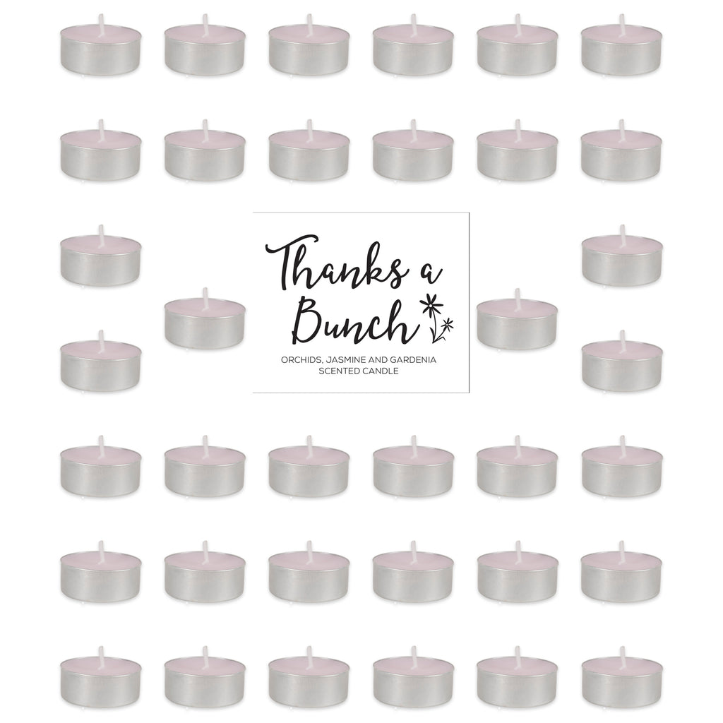 Thanks A Bunch! - Freshly Pick Orchids, Jasmine And Gardena Tealights 36 Pc