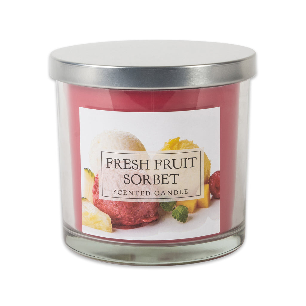DII Fresh Fruit Sorbet Single Wick Candle Set of 2