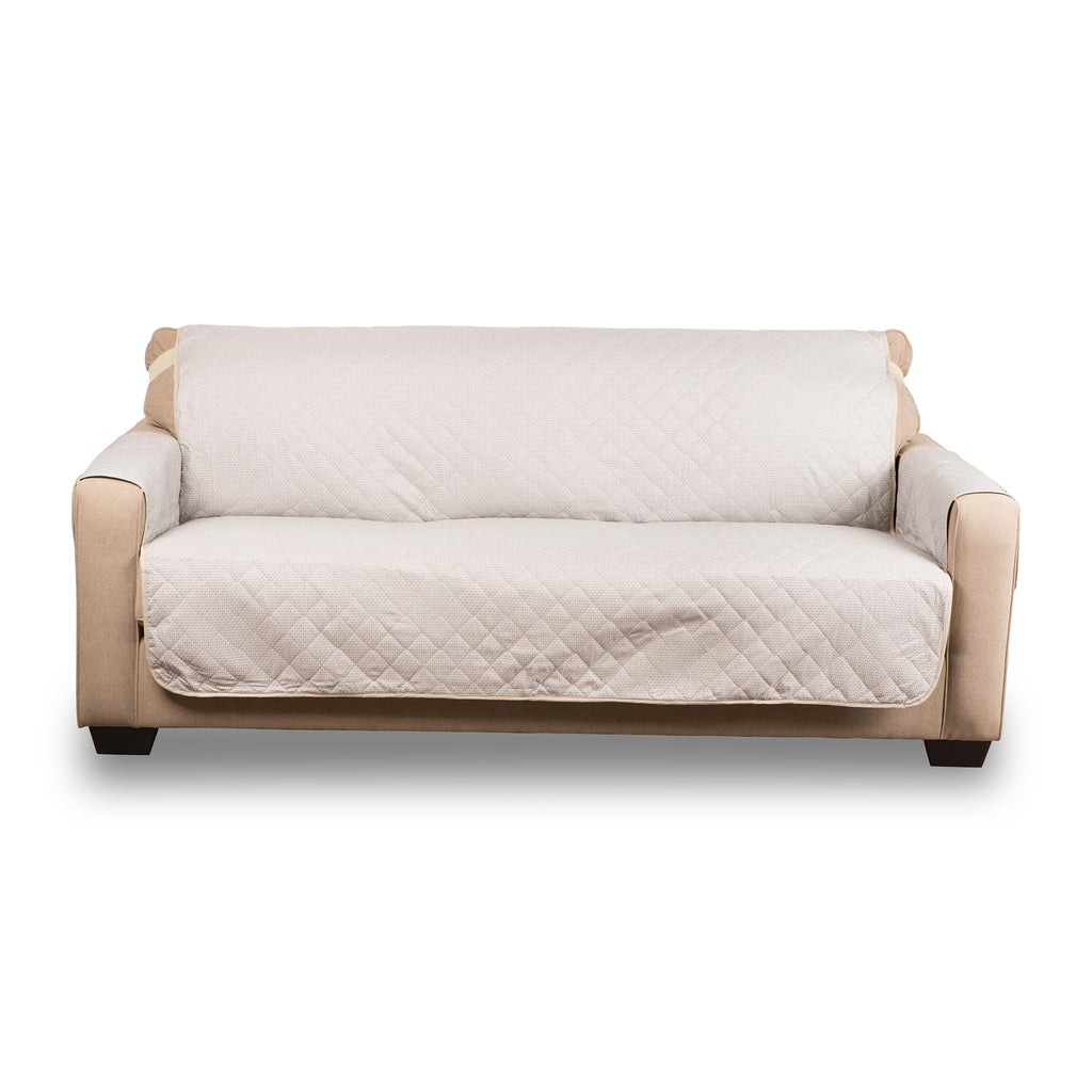 Reversible Oversize Sofa Cover Beige Multi Print