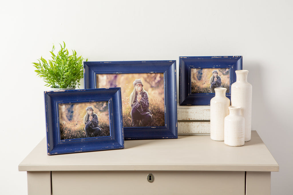 DII Farmhouse Distressed Picture Frame Navy