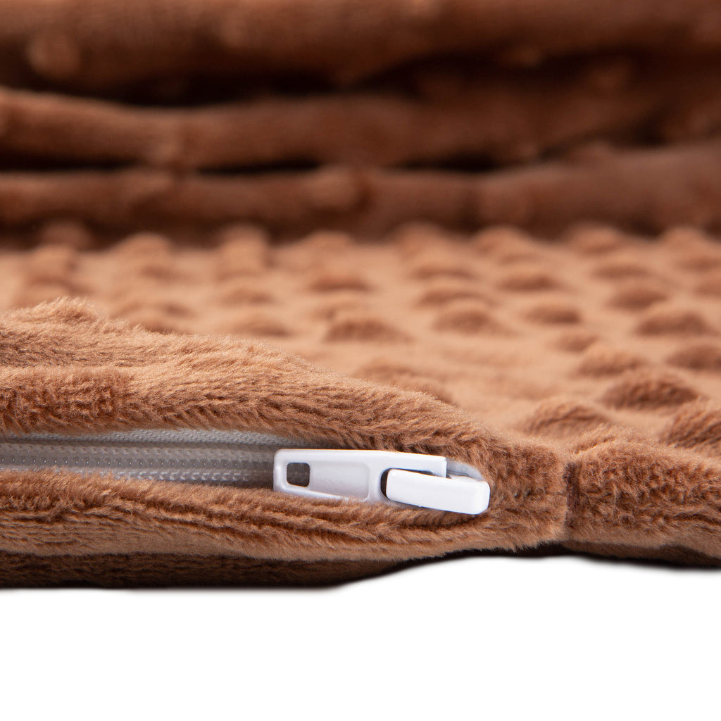 Chocolate Minky Dot Sensor Weight Blanket Cover