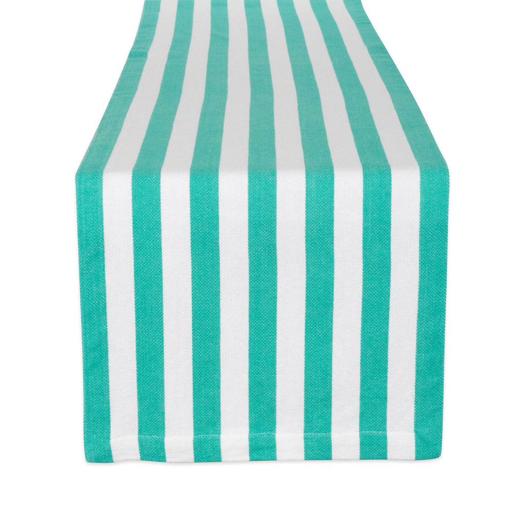 Cabana Stripe Tropical Turquoise 13x72 Table Runner