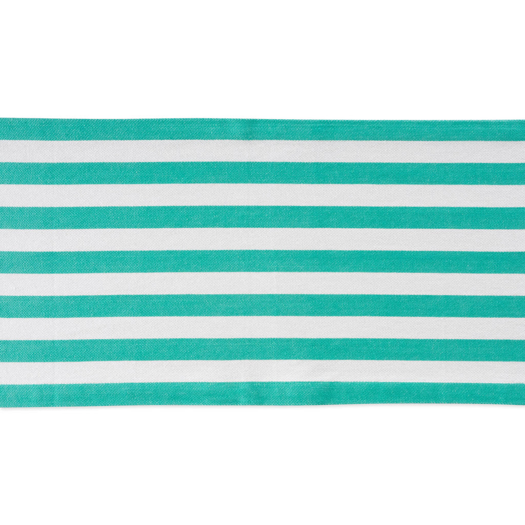 DII Cabana Stripe Tropical Turquoise Table Runner, 13x72"