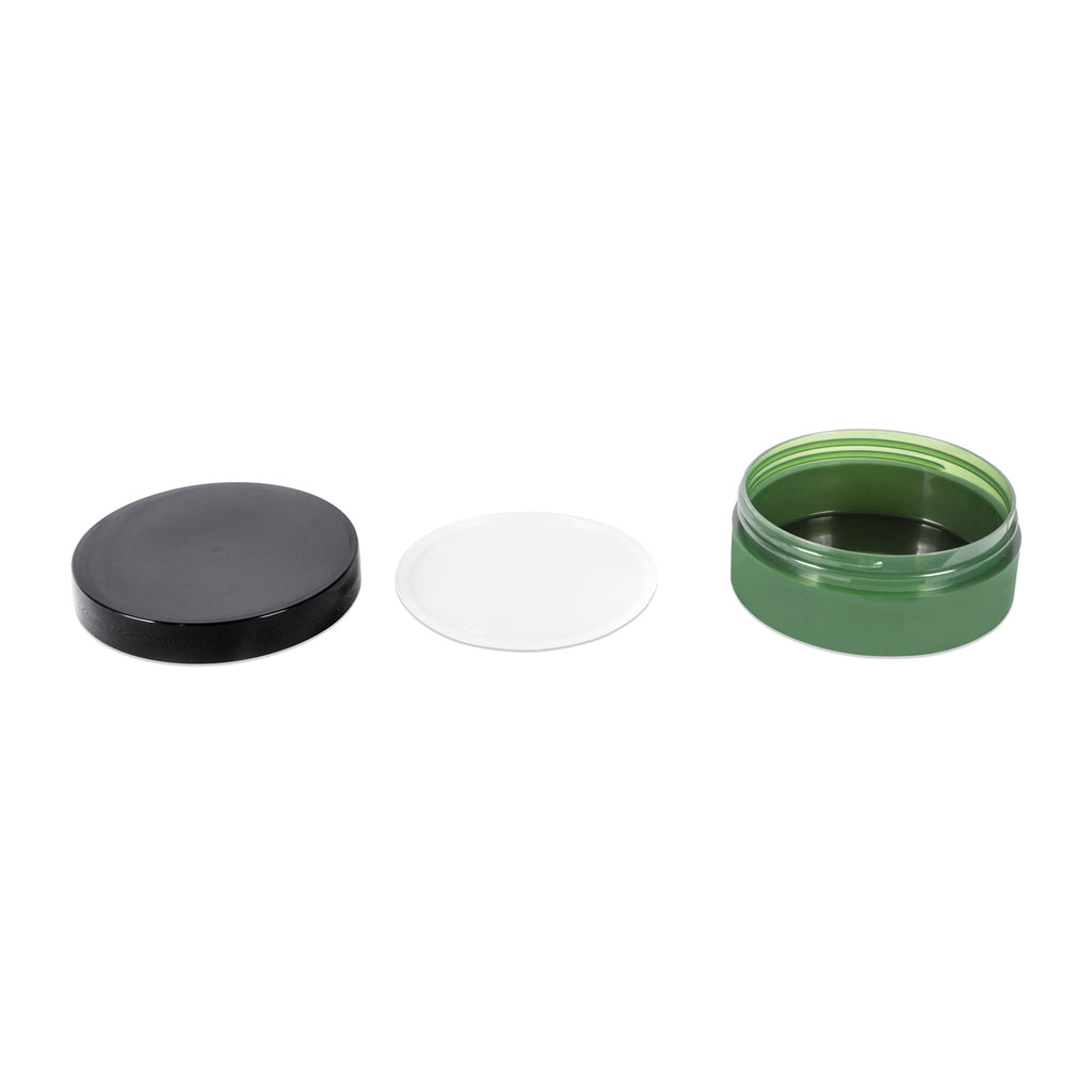 DII Pet 6 Oz Round Green Jar With Black Lid Set of 4