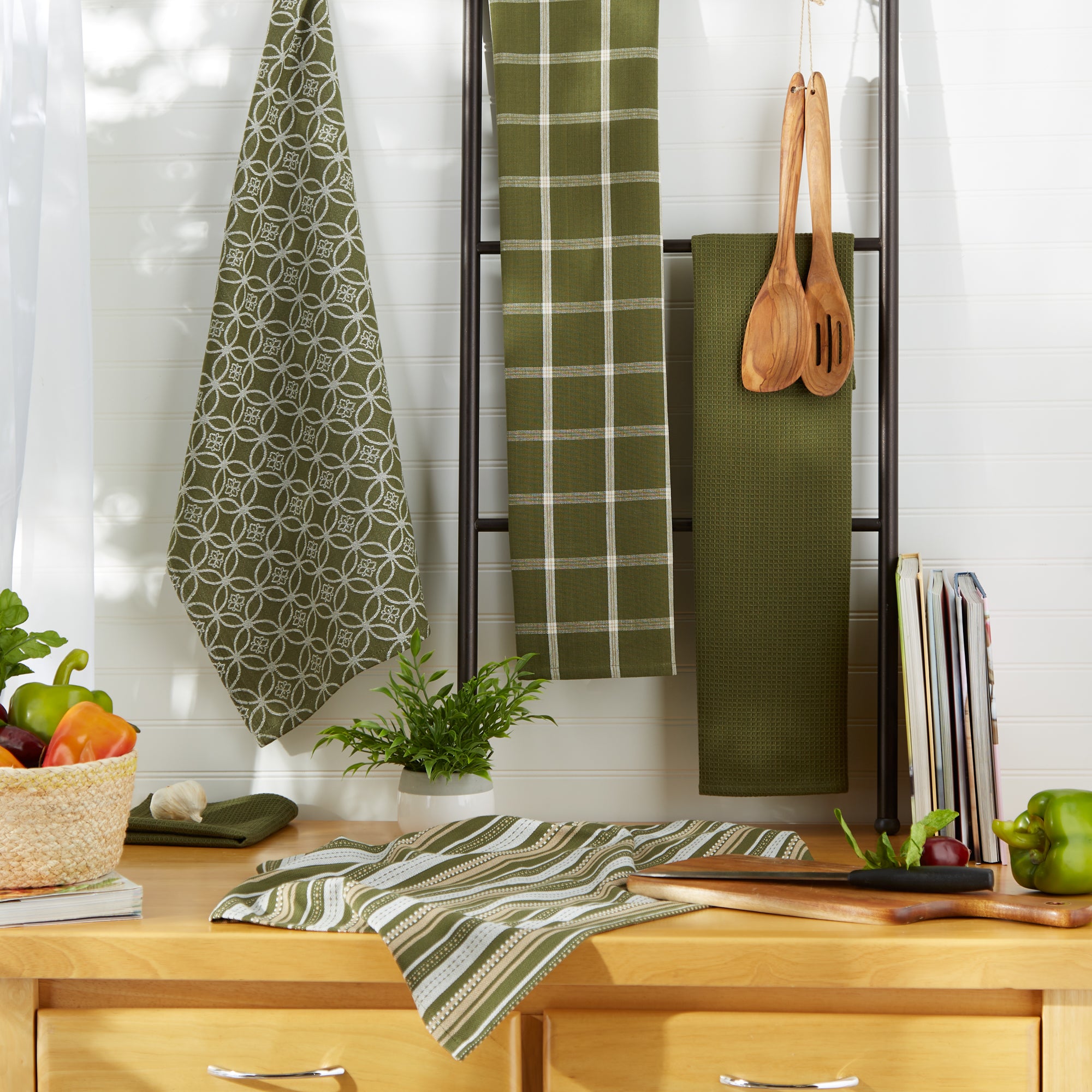 DII Assorted Kitchen Dishtowel & Dishcloths (Set of 5) - On Sale