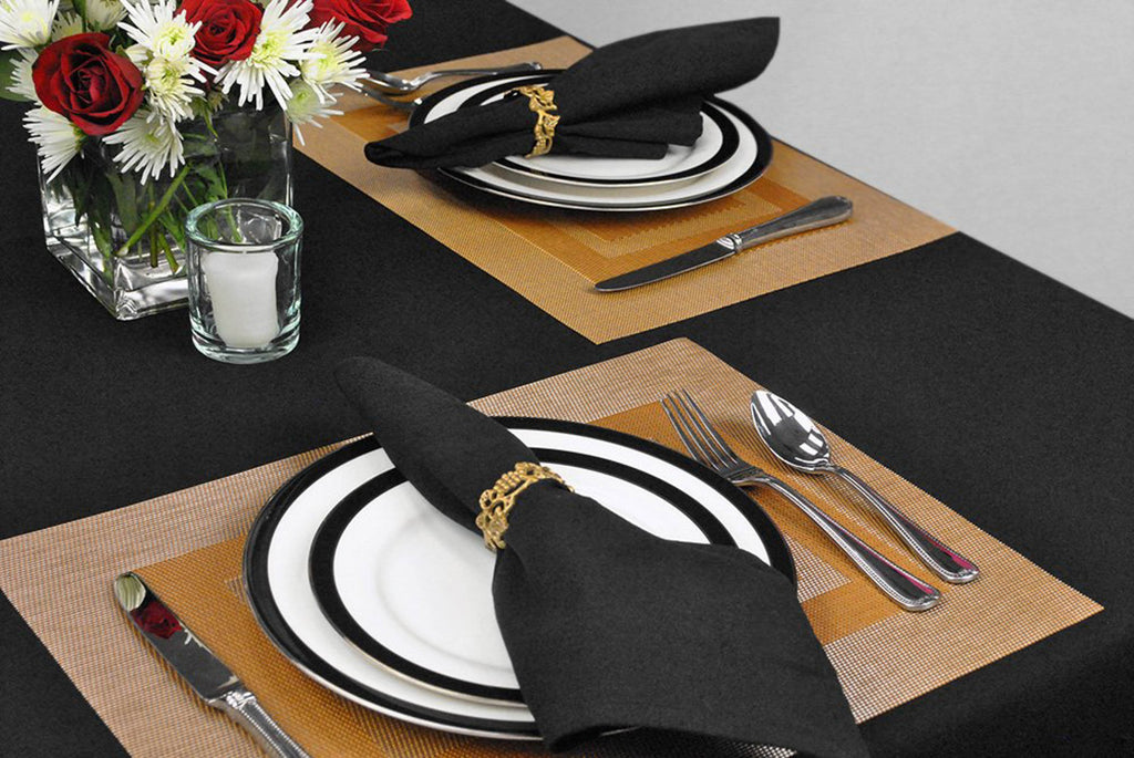 Black Polyester Tablecloth