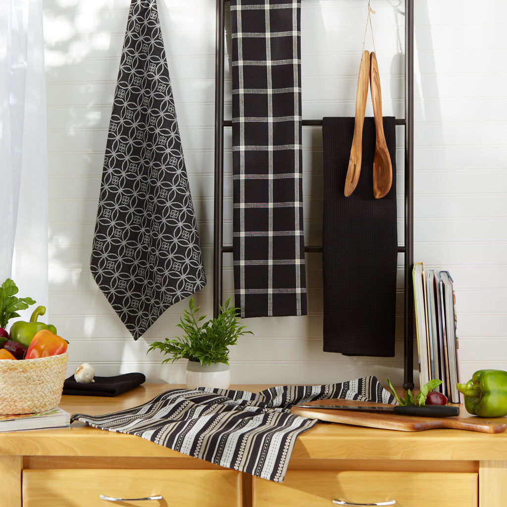 Black Dishtowel & Dishcloth Set of 5