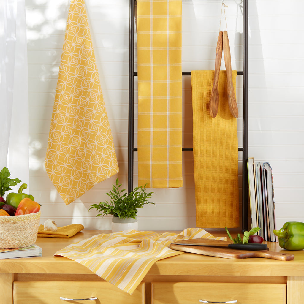 Mustard Dishtowel & Dishcloth Set of 5