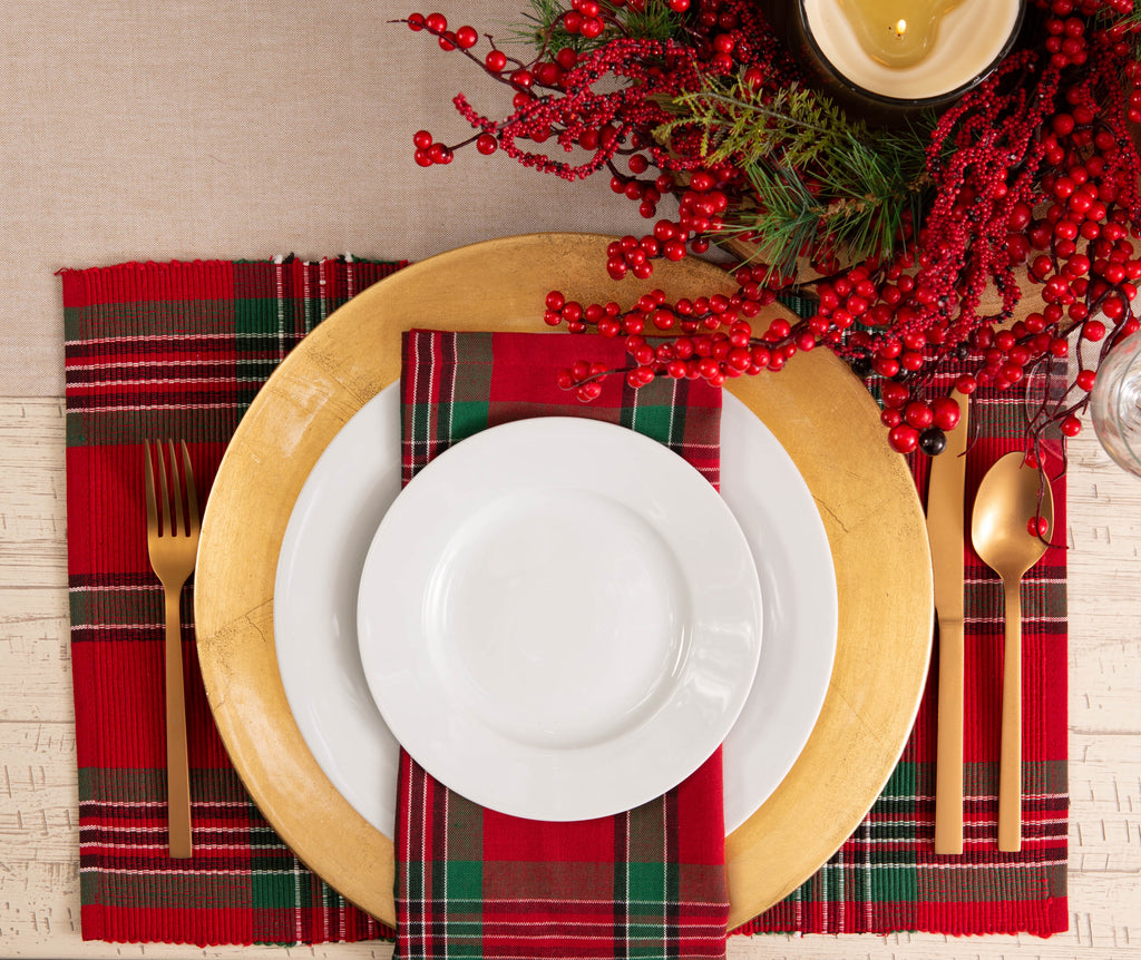 DII Holiday Plaid Placemat Set of 6