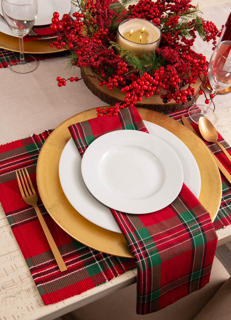 DII Holiday Plaid Placemat Set of 6