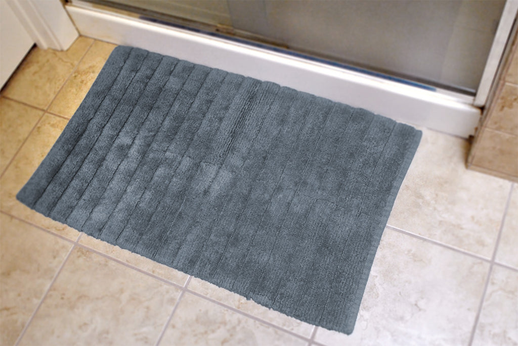 DII Stone Ribbed Rug Blue