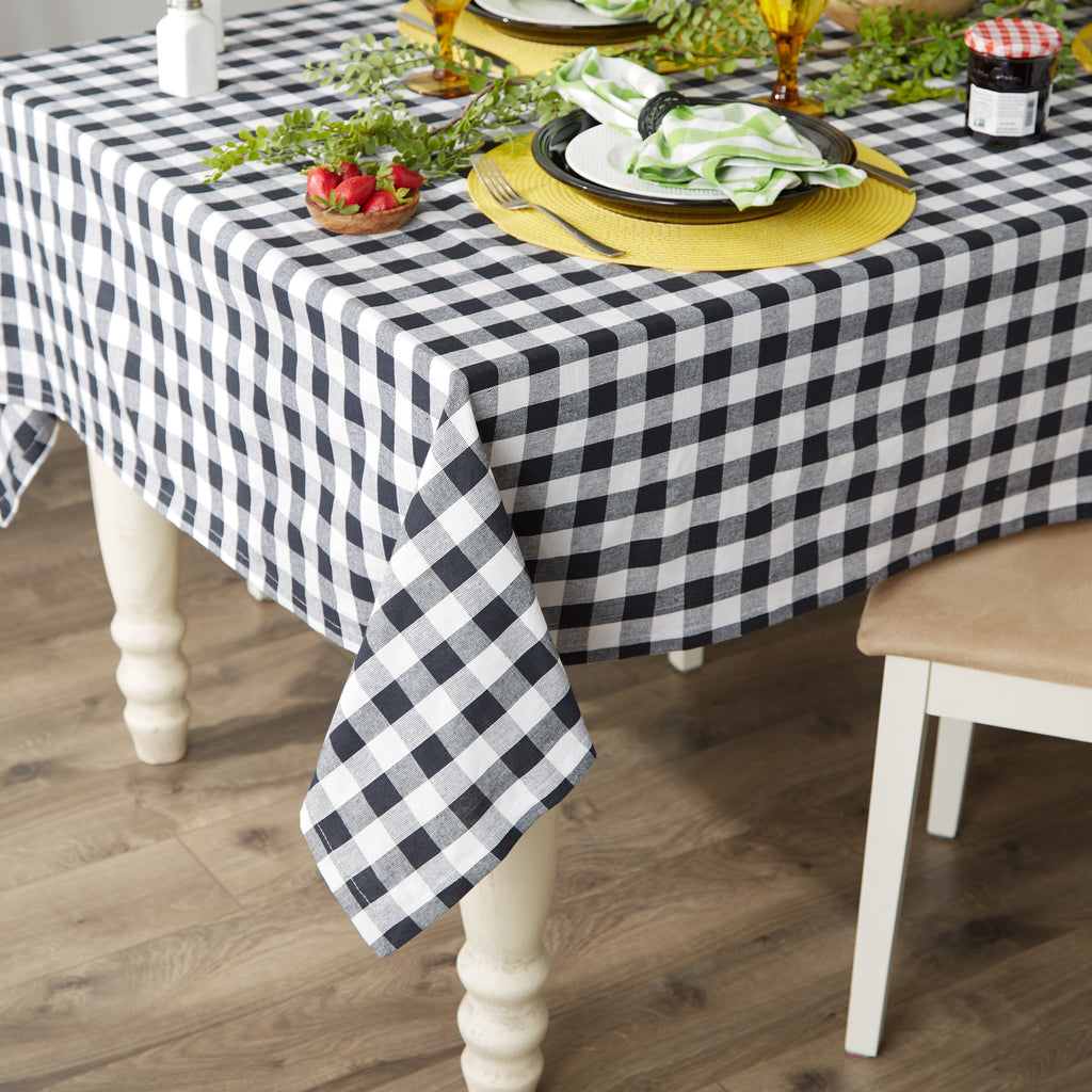 Black/White Checkers Tablecloth