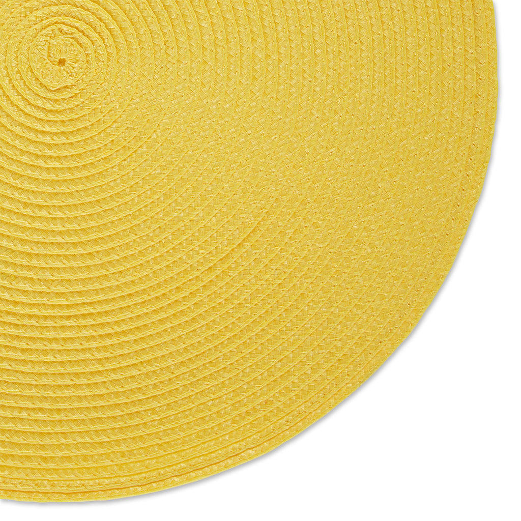 Yellow Round Polypropylene Woven Placemat Set of 6