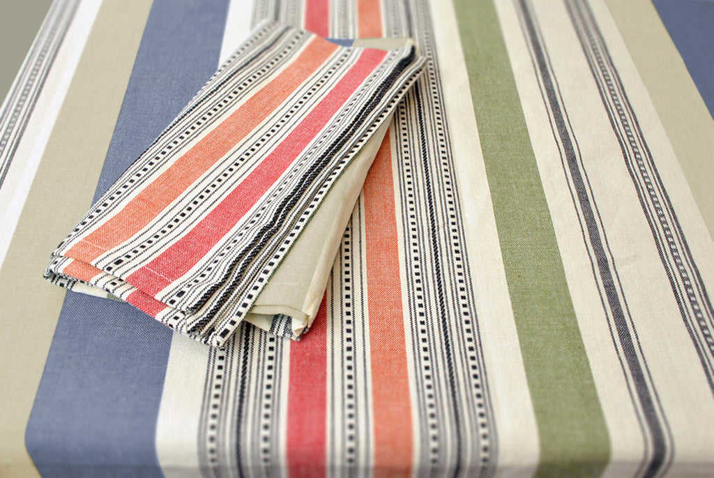 DII Warm Stripe Tablecloth