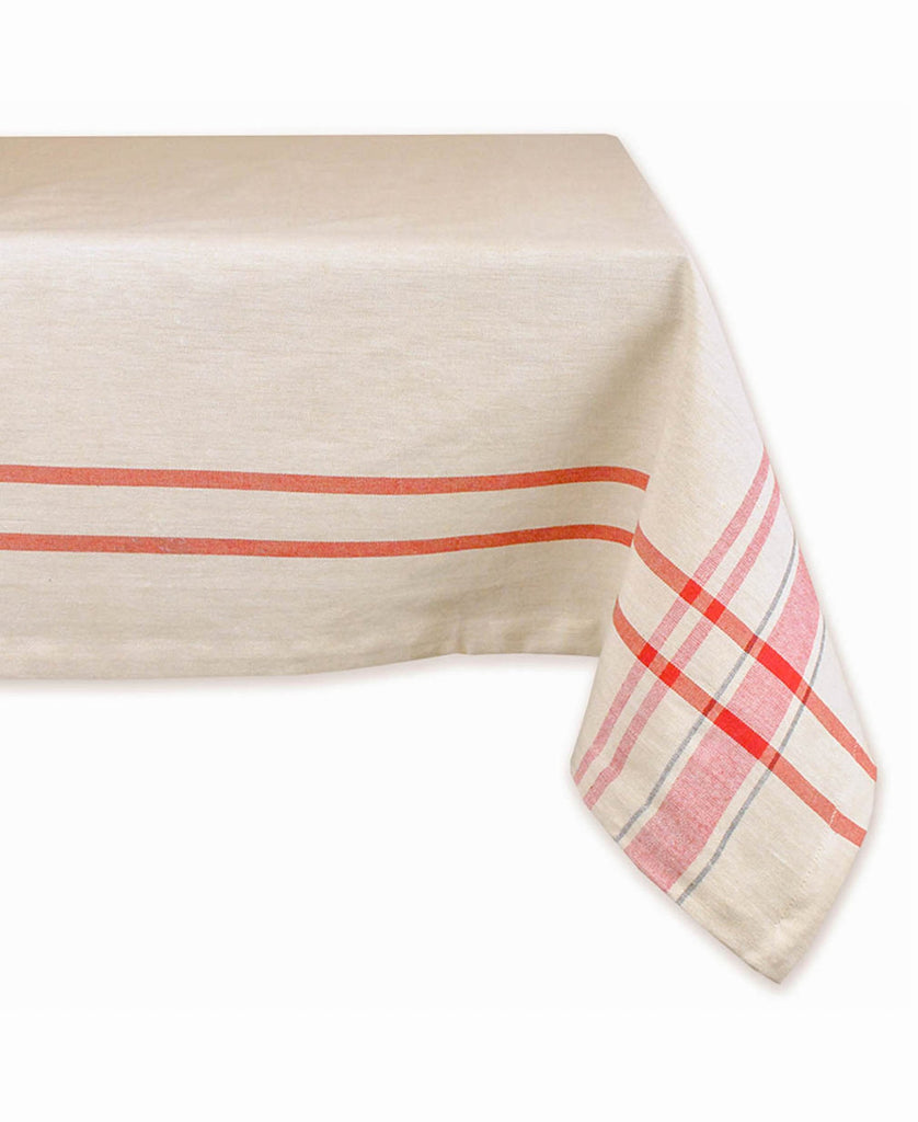 Red French Stripe Tablecloth 60x120
