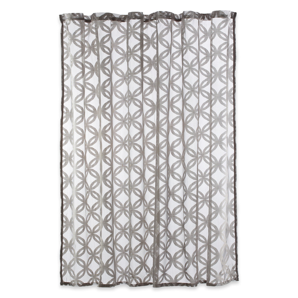 DII Gray Lace Lattice Shower Curtain