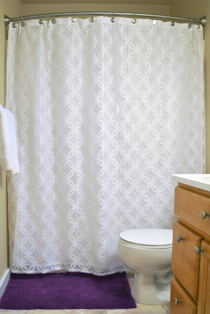 White Lace Lattice Shower Curtain