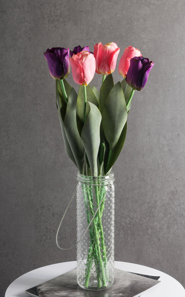 DII Flower Tulip Pink Set of 4