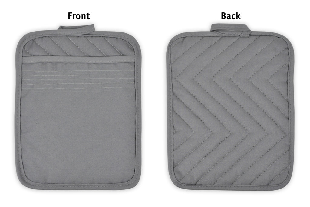 DII Gray Quilted Potholder Set of 3