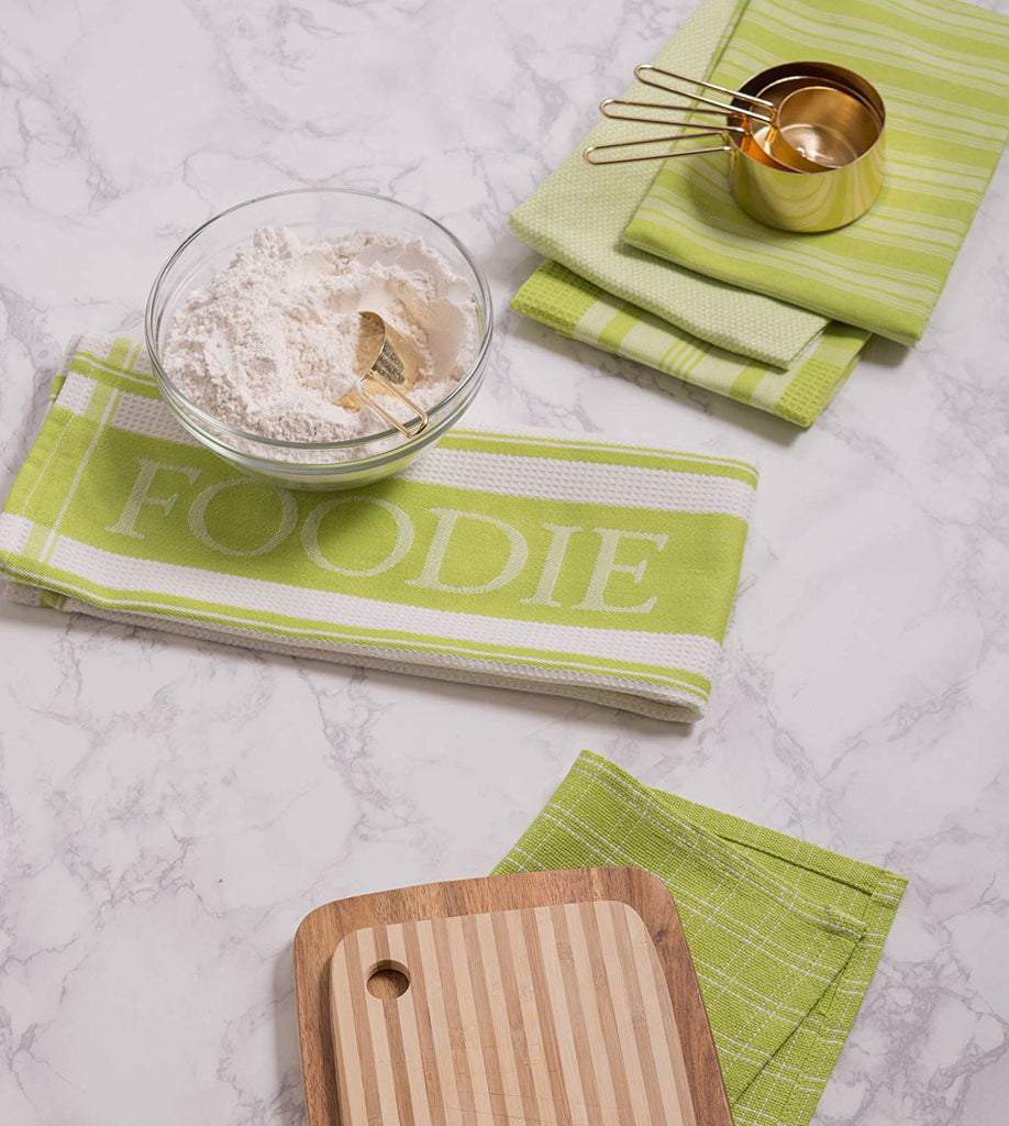 Lime Foodie Dishtowel And Dishcloth Set of 5
