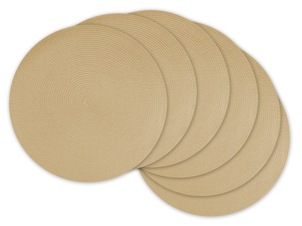 Natural Round Pp Woven Placemat Set/6
