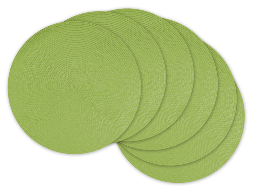 Lime Round Pp Woven Placemat Set/6