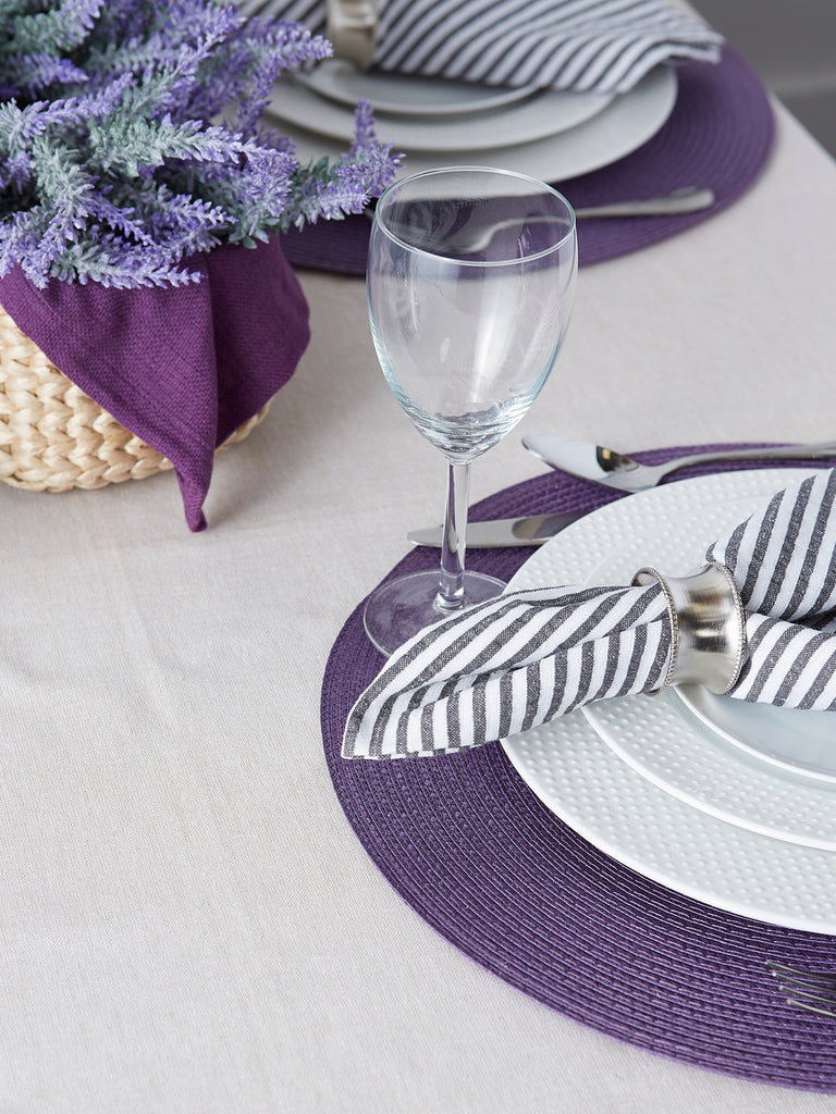 DII Eggplant Round Polypropylene Woven Placemat Set of 6