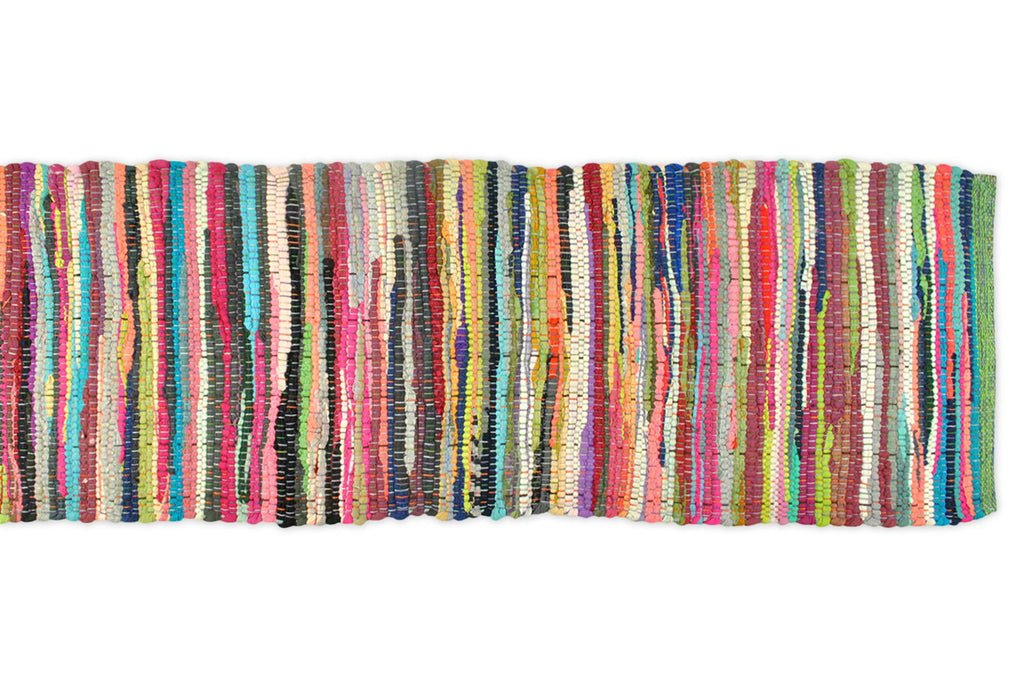DII Multi Color Chindi Rag Table Runner, 14x72"