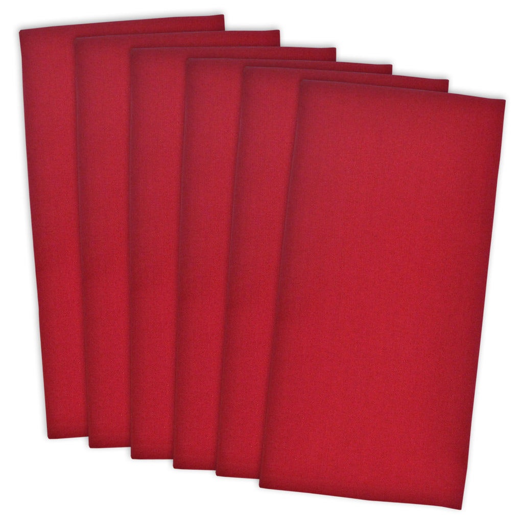 Tango Red Flat Woven Dishtowel Set/6