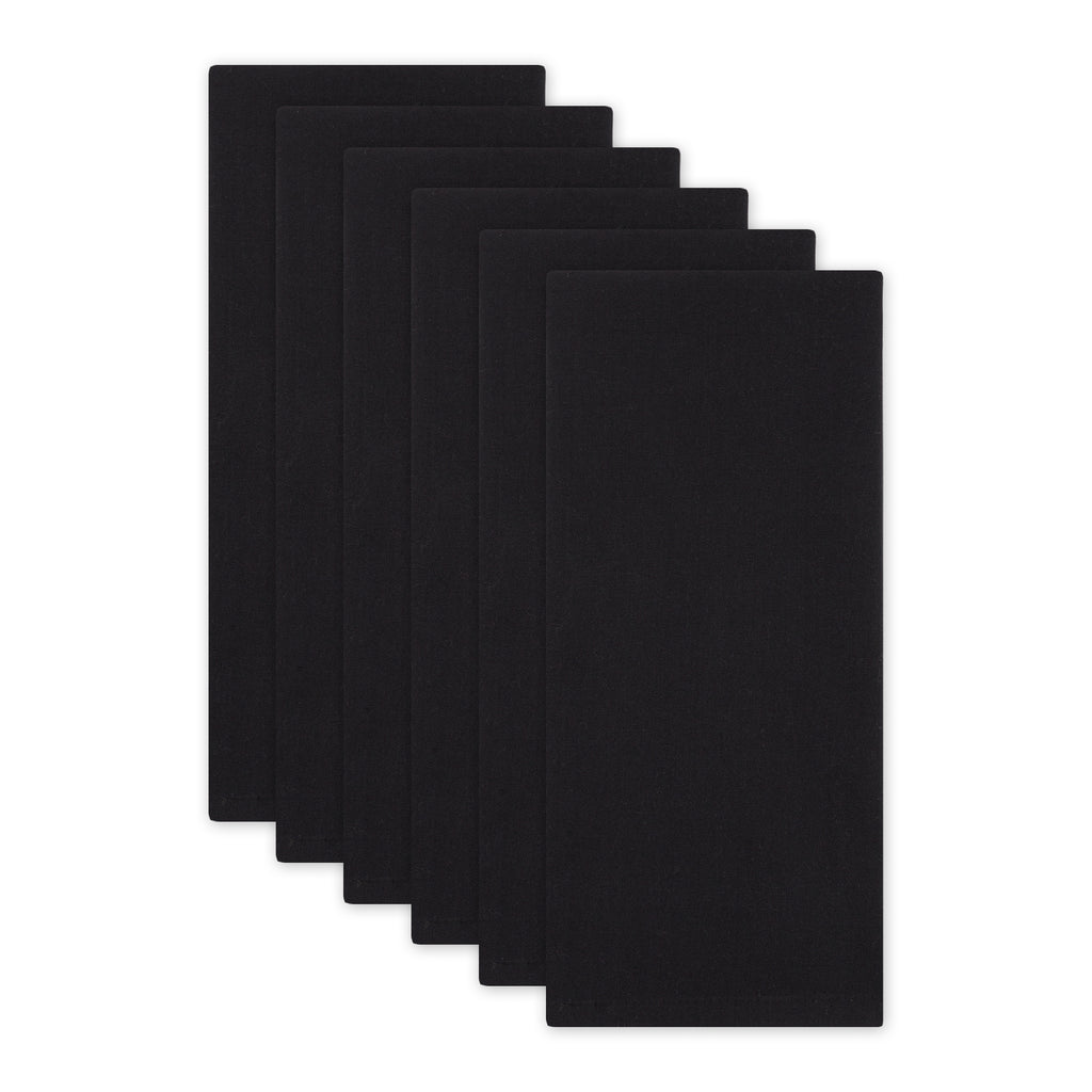 Black Flat Woven Dishtowels Set of 6