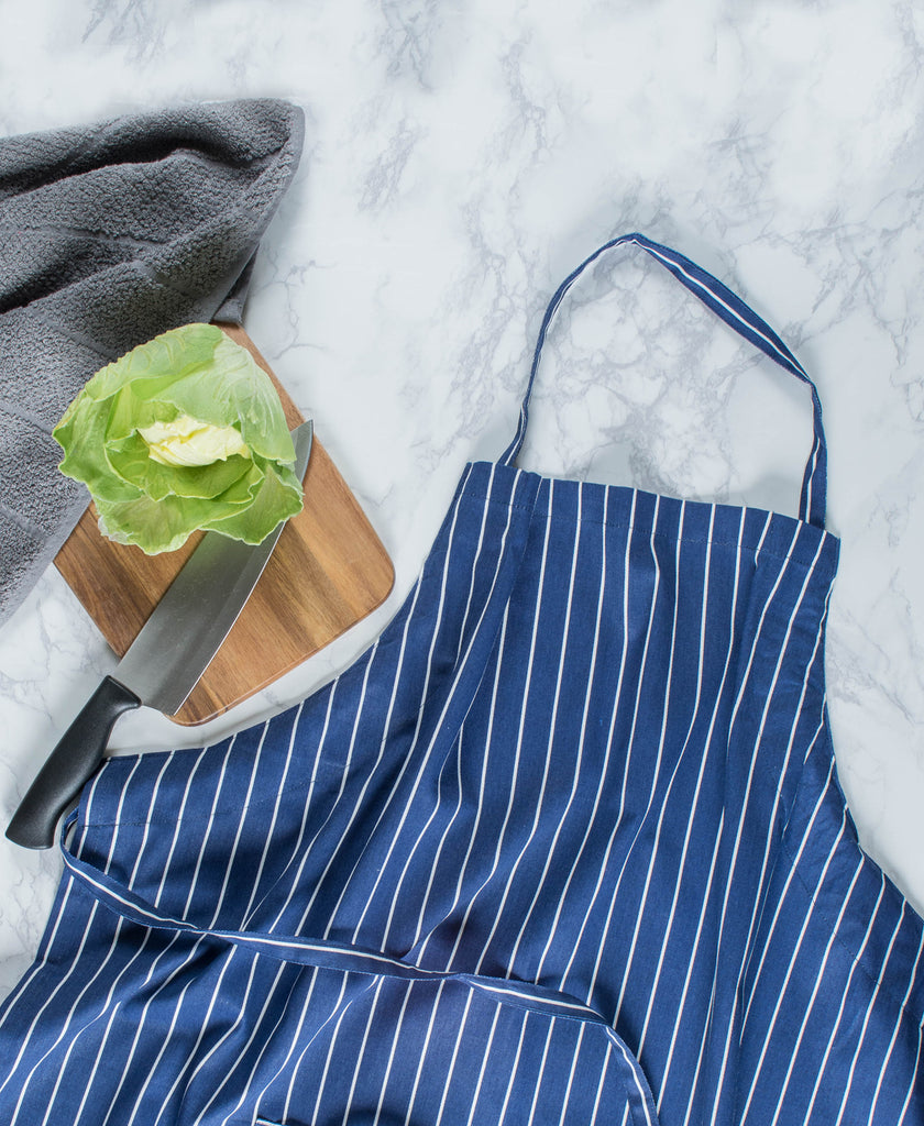 Nautical Blue Pinstripe Chef Apron