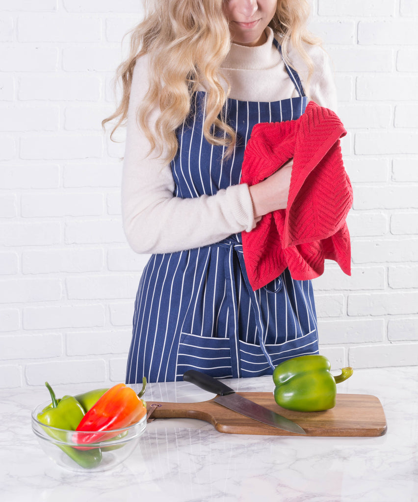 Nautical Blue Pinstripe Chef Apron