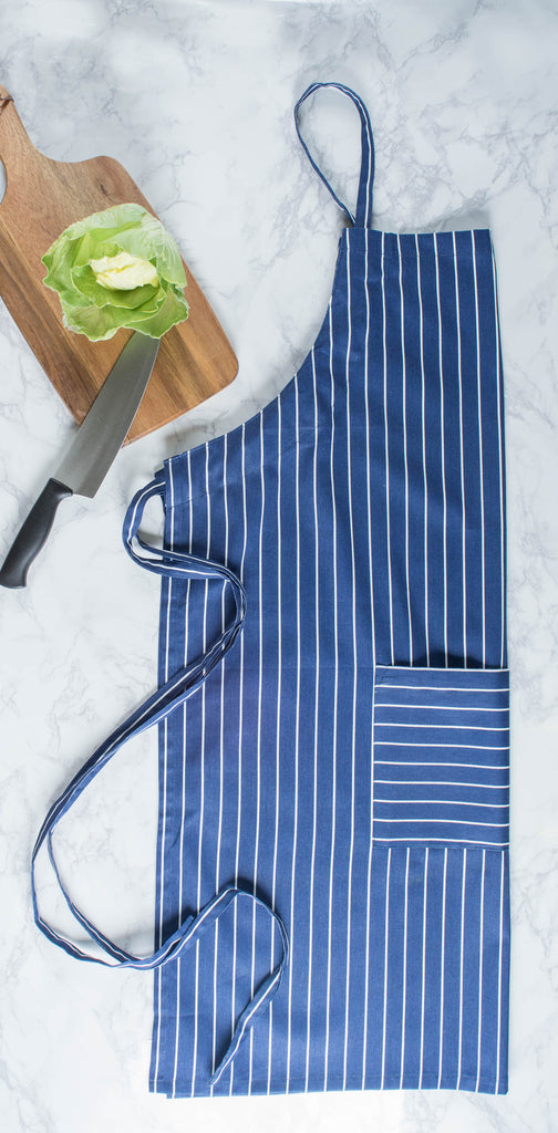 Nautical Blue Pinstripe Chef Apron