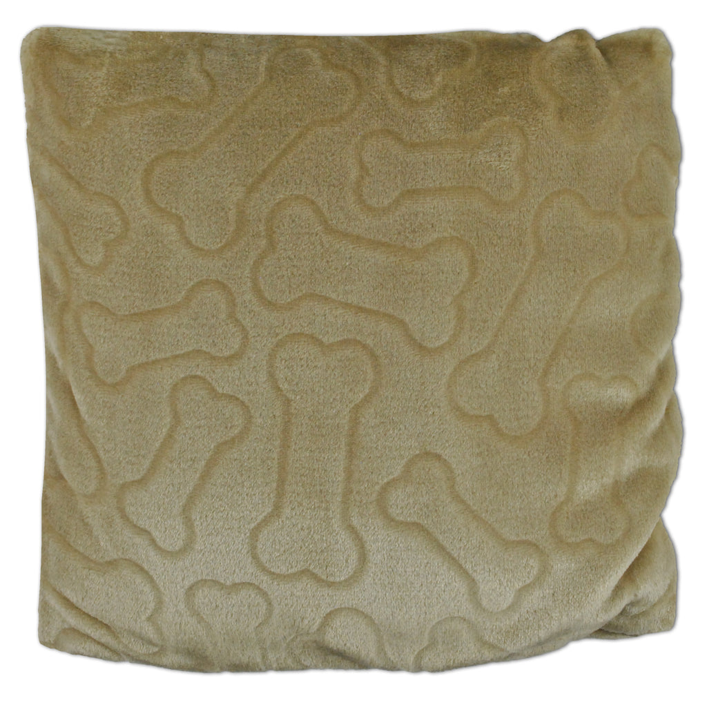Taupe Embossed Bone Pet Pillow Blanket Medium