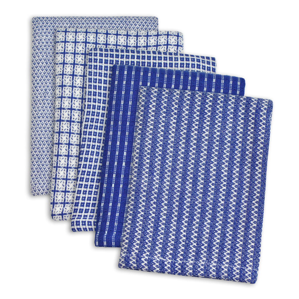 Asst Blue Dishcloth Set/5