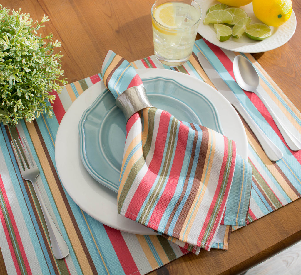 DII Summer Stripe Outdoor Placemat Set of 6