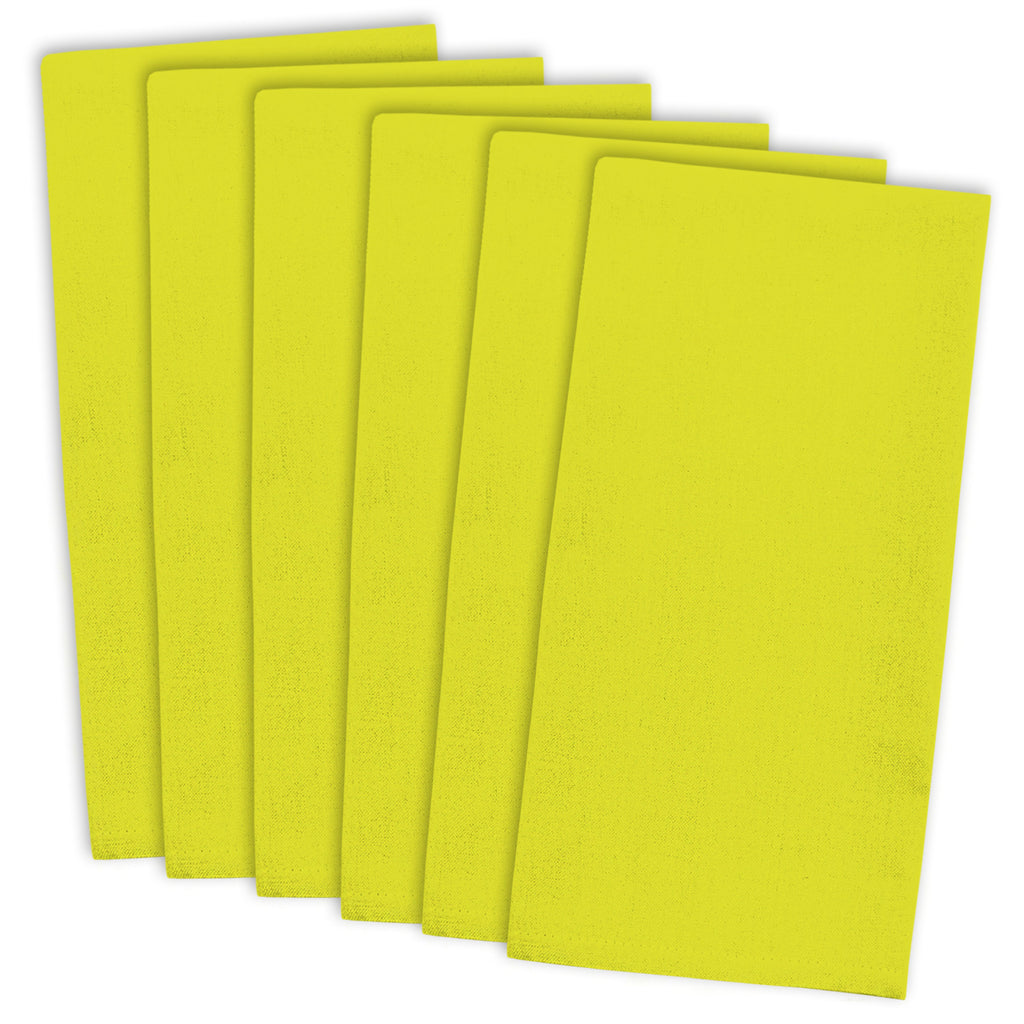 Neon Yellow Flat Woven Dishtowel Set/6