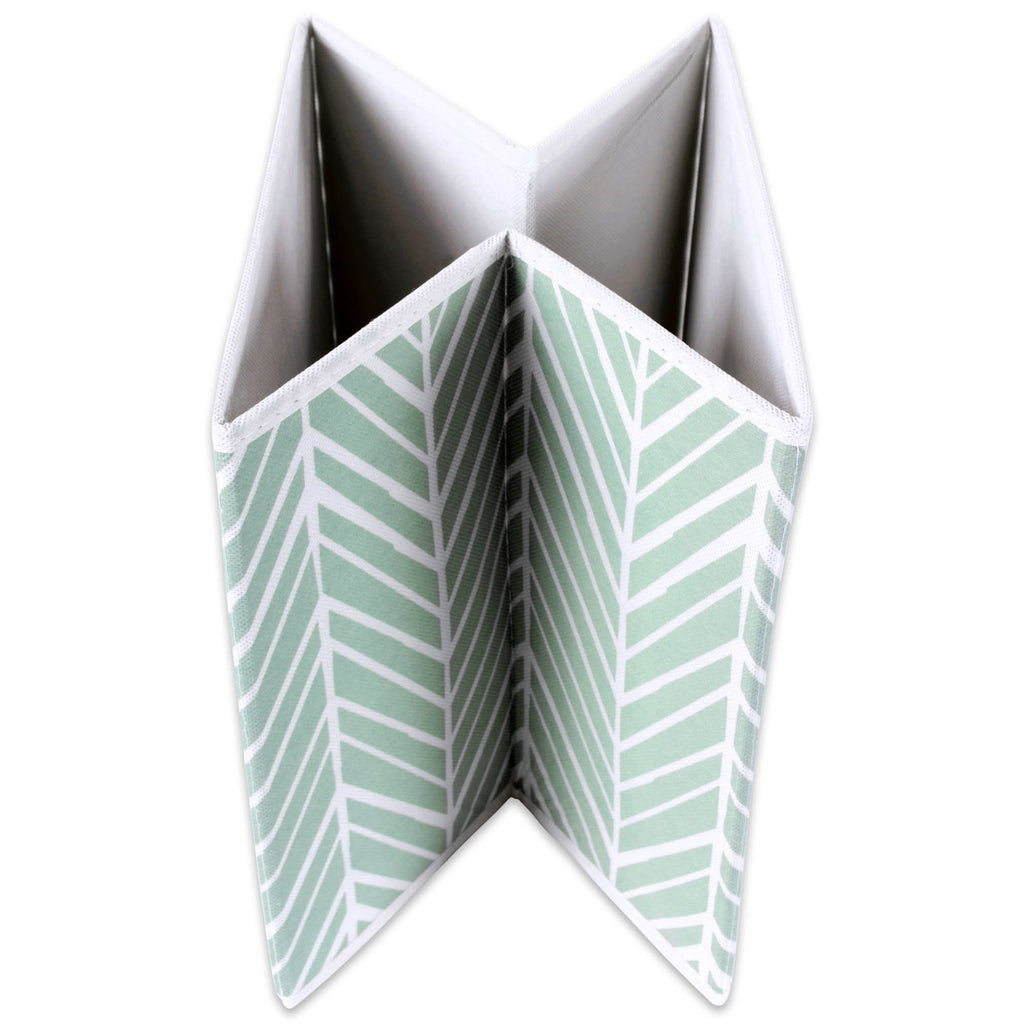 DII Nonwoven Polyester Cube Herringbone Mint Square Set of 2