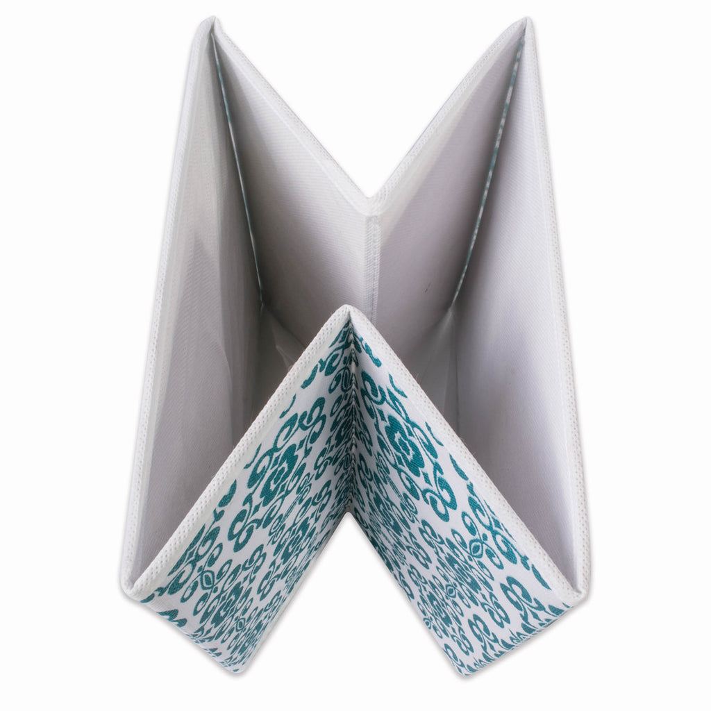 Scroll Teal Square Nonwoven Polyester Cube Set of 2