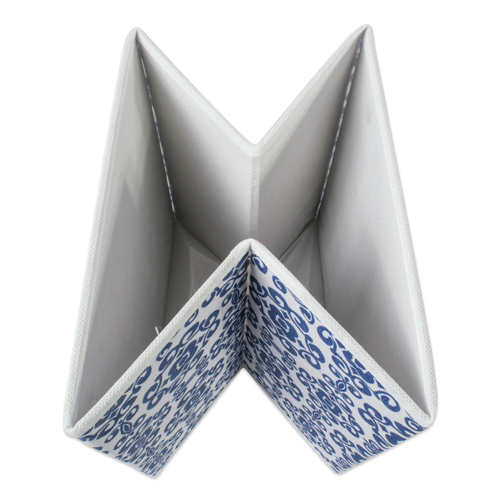 DII Nonwoven Polyester Cube Scroll Nautical Blue Square Set of 2