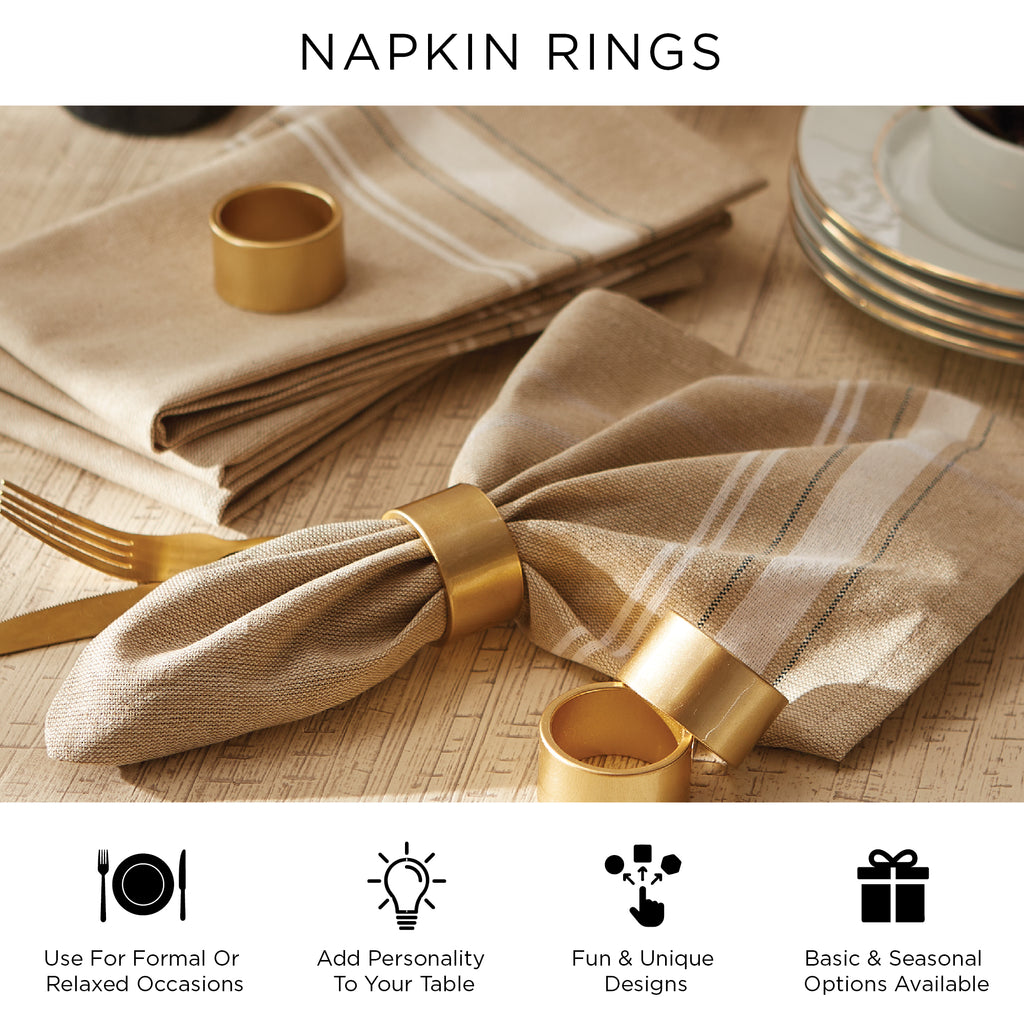 Wood Band Napkin Ring - Set Of 4