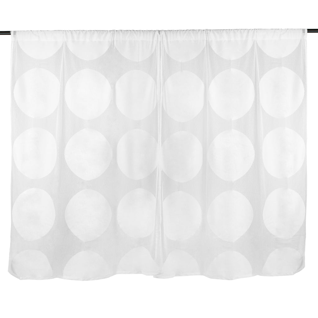 DII White Lace Circle Window Curtain Set of 2