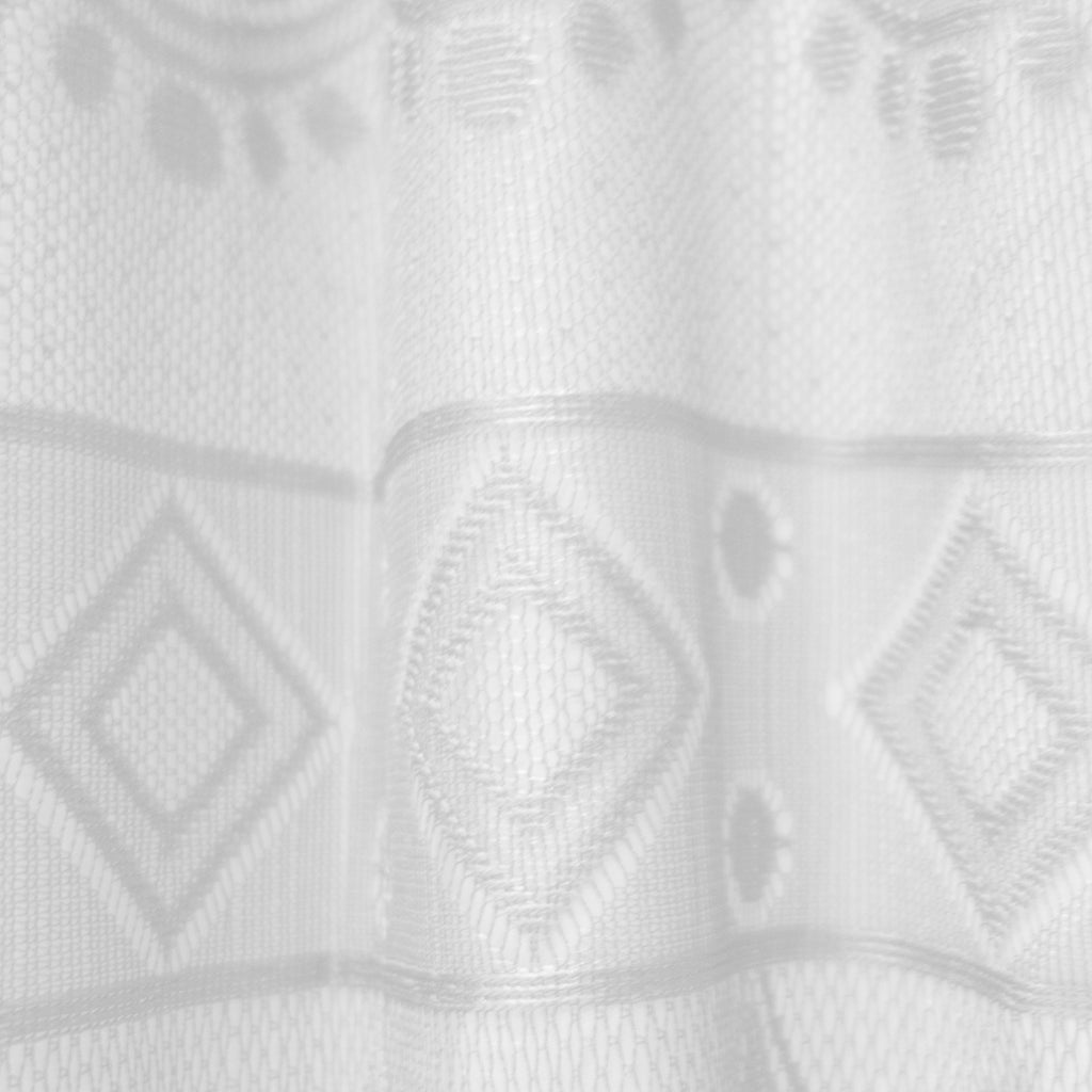 Lace Diamond White Shower Curtain