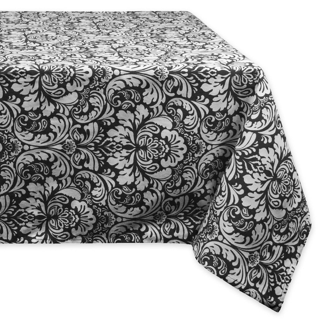 Damask Black Tablecloth 52x52