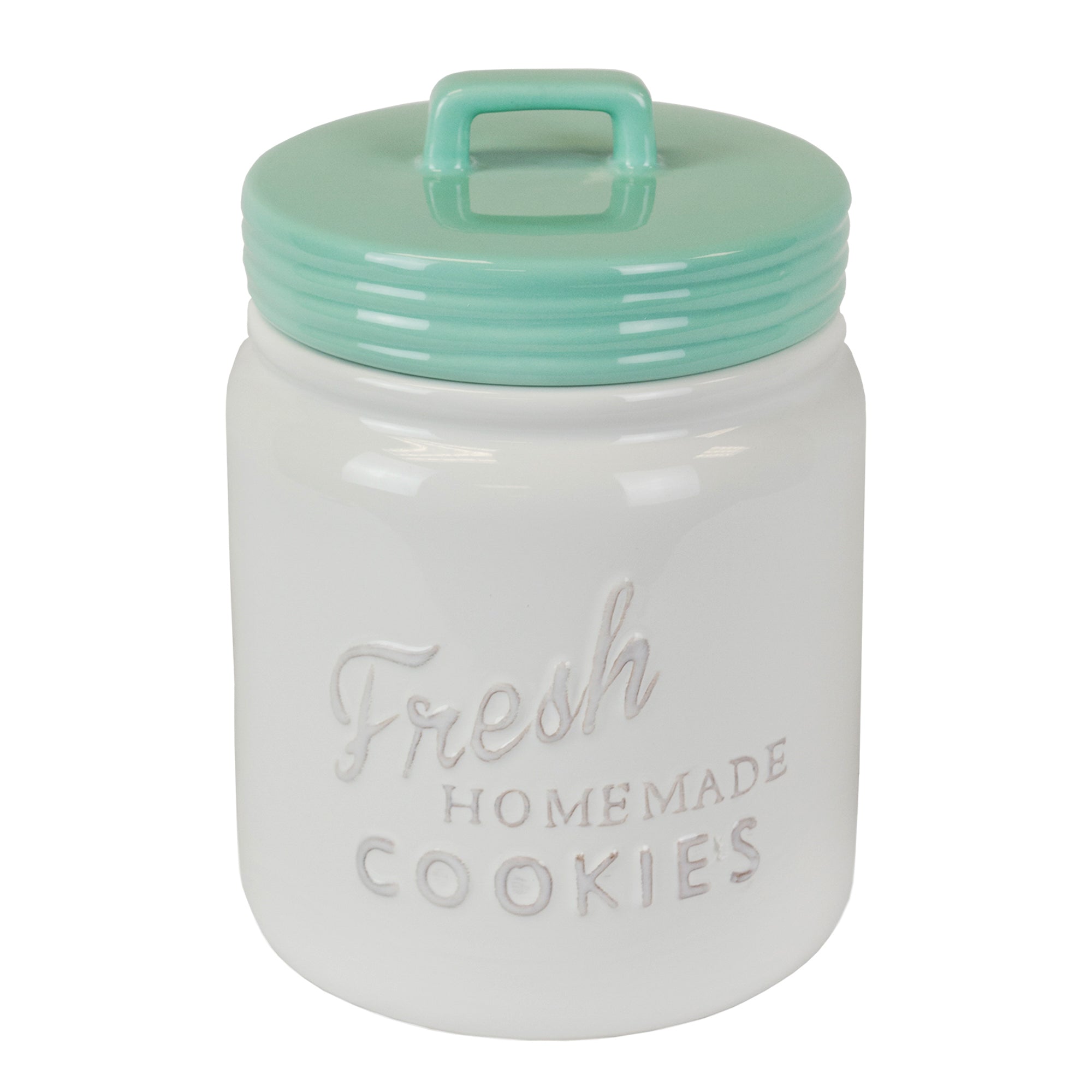 Aqua Ceramic Cookie Jar
