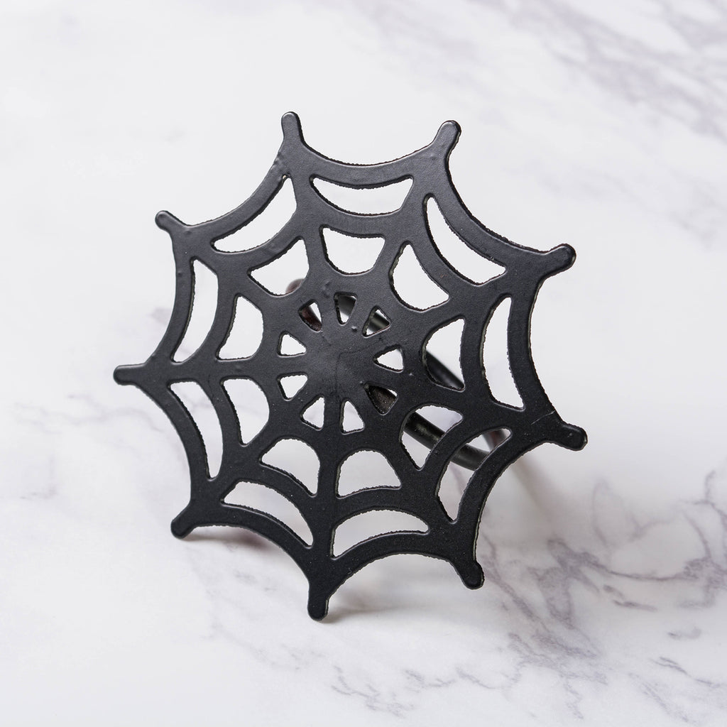 Black Spider Web Napkin Ring Set of 6