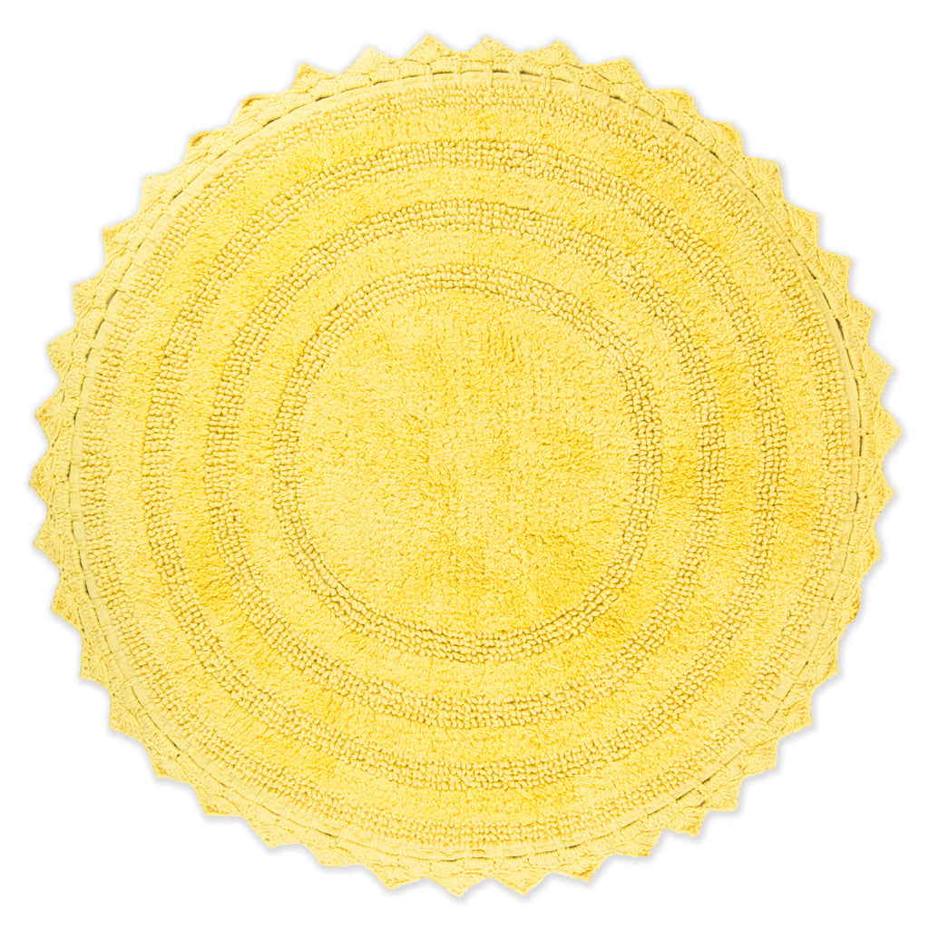 Yellow Round Crochet Bath Mat